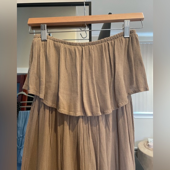 Elan Tan Strapless Jumpsuit - Picture 2 of 6